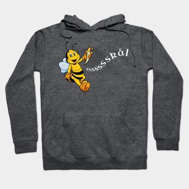 Comic bee with drinking horn - Skal Hoodie by Modern Medieval Design